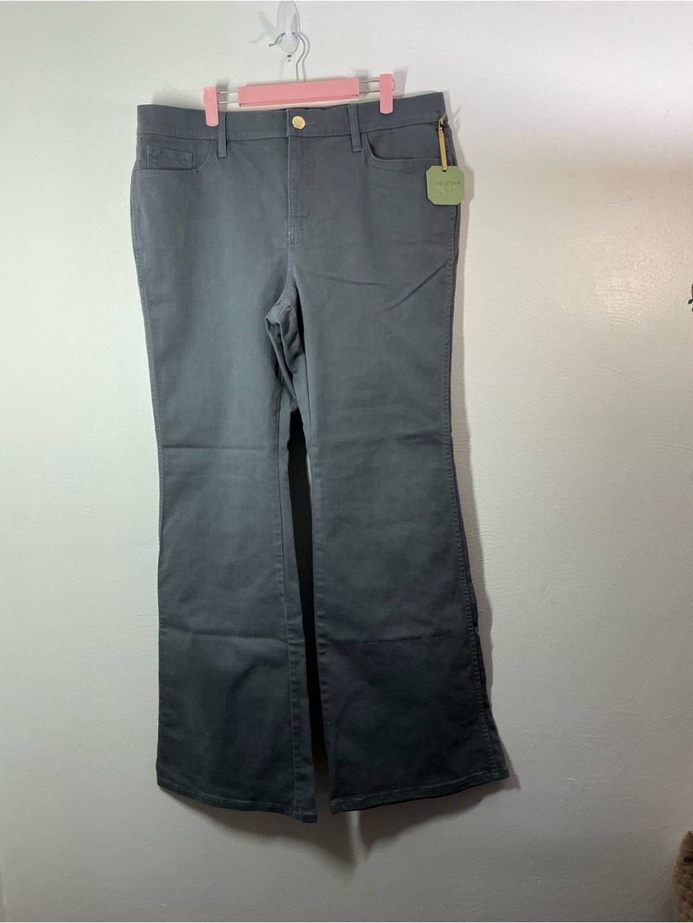 Ryegrass Grey High-Waisted Semi Flare Leg Jeans Size 18